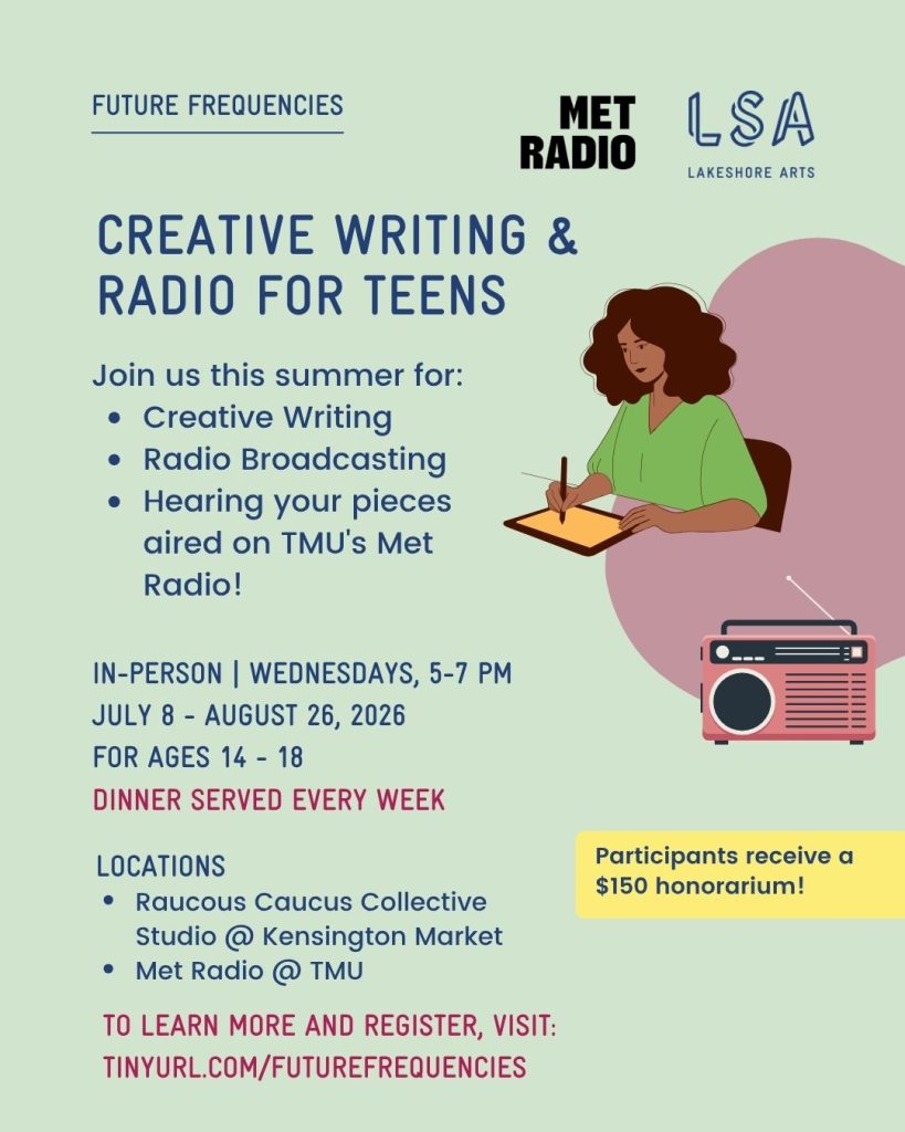 Creative writing for teens and radio, future frequencies information